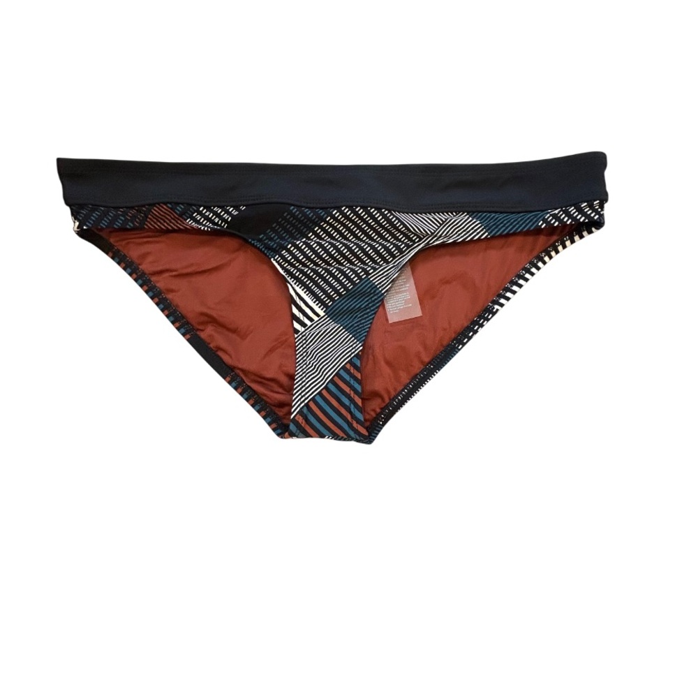 Carve Designs Stinson Bikini Bottom XL black teal cream brown beach swim NWOT